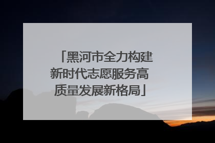 黑河市全力构建新时代志愿服务高质量发展新格局